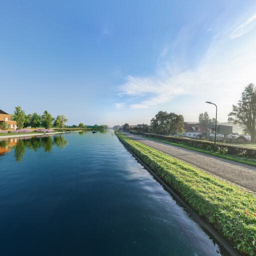 Groene route langs het water